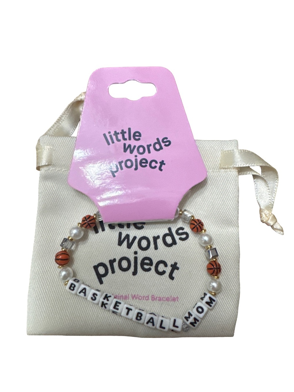 Little Words Project “Basketball Mom” Stretch Beaded Bracelet O/S NWT